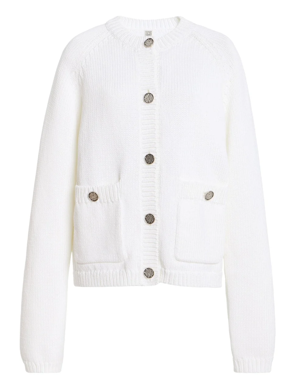 TOTEME Hammered-Button Cotton Cardigan