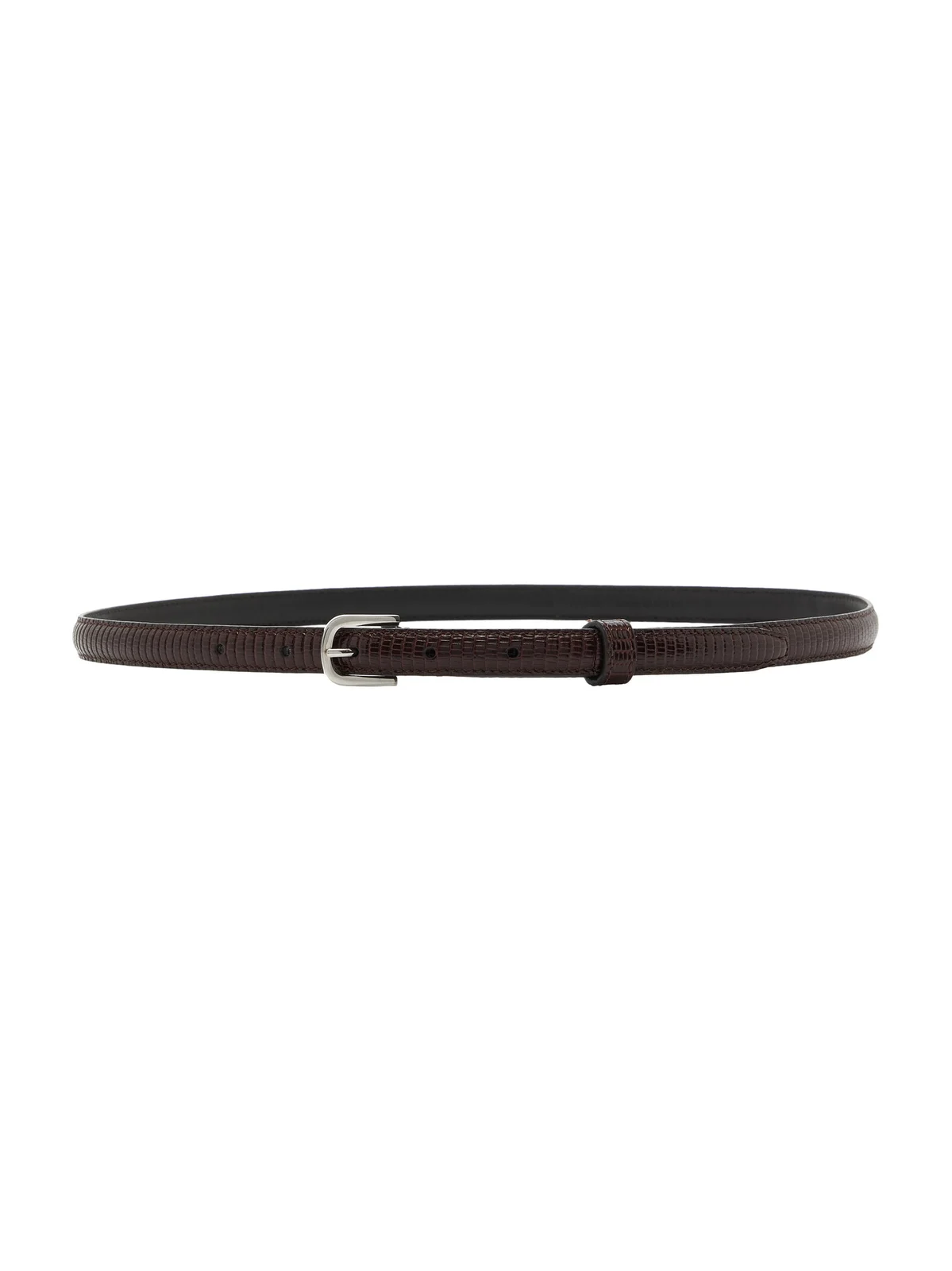 TOTEME Slim Lizard-Embossed Leather Belt