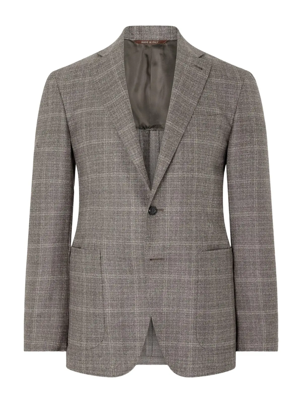 Canali Kei Prince of Wales Checked Wool Suit Jacket - Men