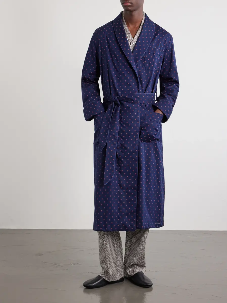 Derek Rose Nelson 109 Printed Cotton Robe - Men | Thumbnail 2 Derek Rose Nelson 109 Printed Cotton Robe - Men | Thumbnail 2