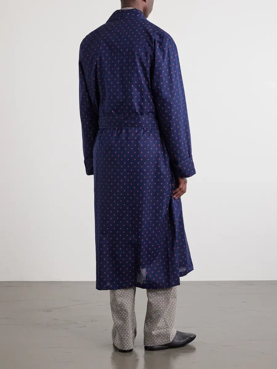 Derek Rose Nelson 109 Printed Cotton Robe - Men | Thumbnail 3 Derek Rose Nelson 109 Printed Cotton Robe - Men | Thumbnail 3