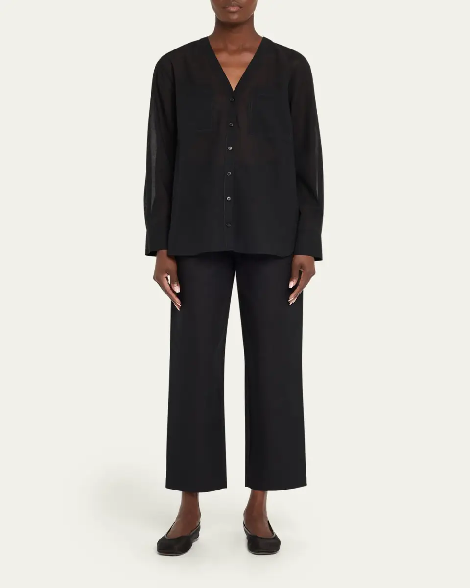 Theory Oversized Lightweight Button-Front Shirt | Thumbnail 2