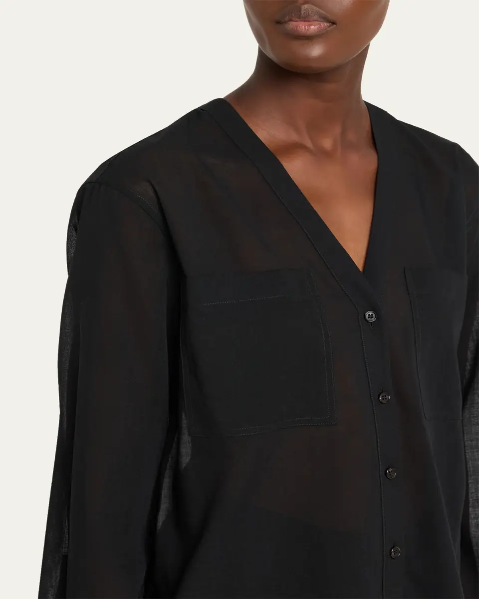 Theory Oversized Lightweight Button-Front Shirt | Thumbnail 5