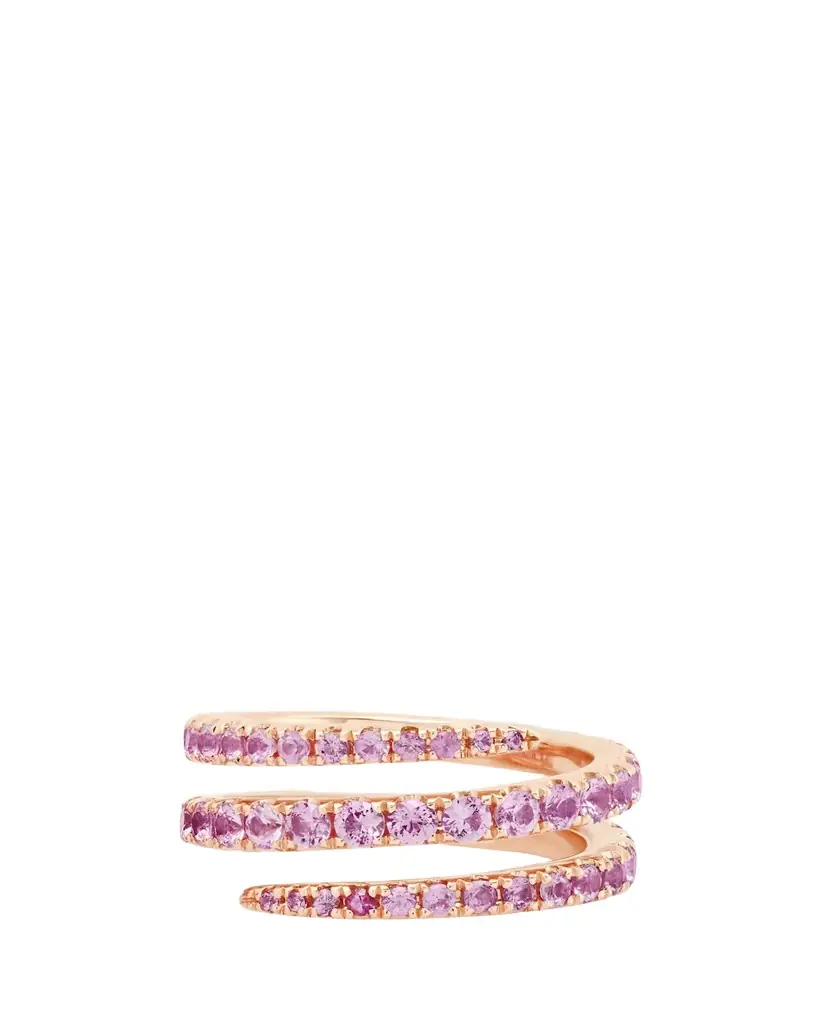 Anita Ko 1K Rose Gold Pink Sapphire Coil Ring | Image 1 Anita Ko 1K Rose Gold Pink Sapphire Coil Ring | Image 1