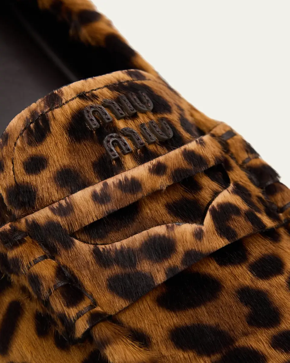 Miu Miu Leopard-Printed Calf Hair Loafers | Thumbnail 5 Miu Miu Leopard-Printed Calf Hair Loafers | Thumbnail 5