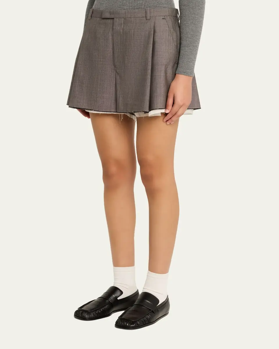 Nackiyé Pleated Split Tailored Shorts | Thumbnail 4 Nackiyé Pleated Split Tailored Shorts | Thumbnail 4