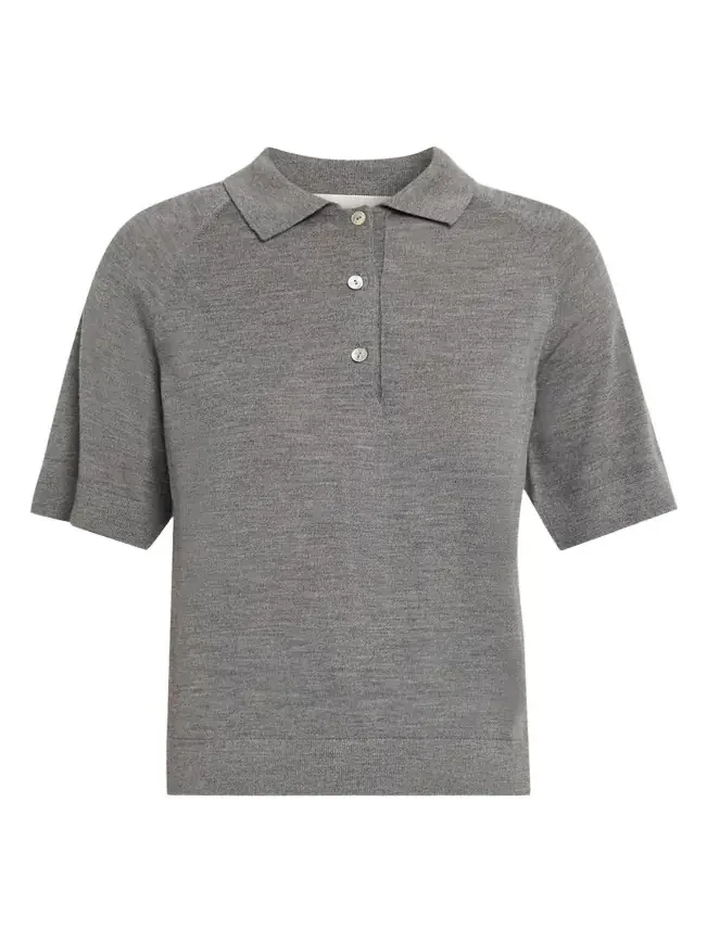 Nackiyé Cashmere-Silk Polo Knit Top