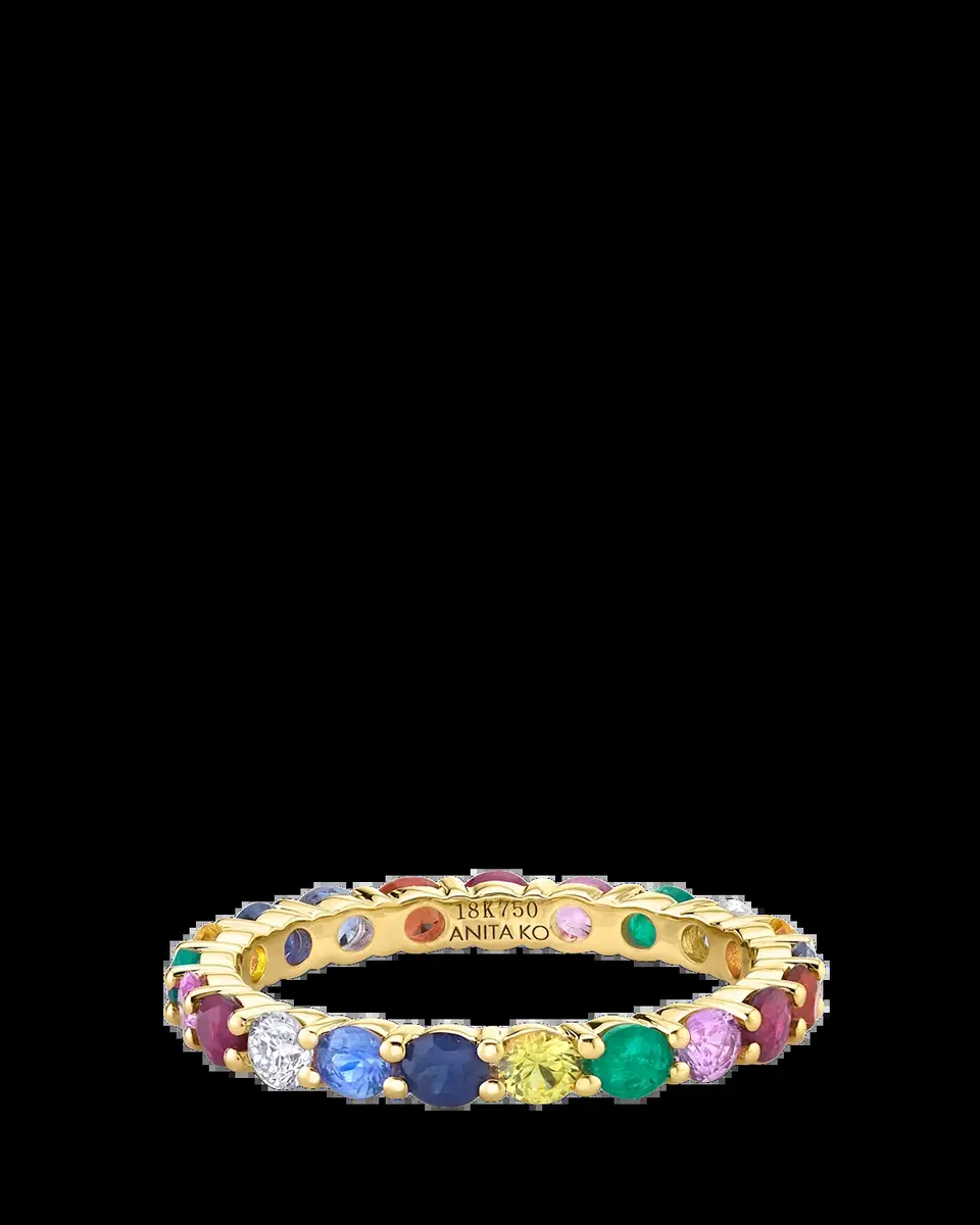 Anita Ko 18K Yellow Gold Diamond and Multi-Gem Eternity Band | Thumbnail 2 Anita Ko 18K Yellow Gold Diamond and Multi-Gem Eternity Band | Thumbnail 2