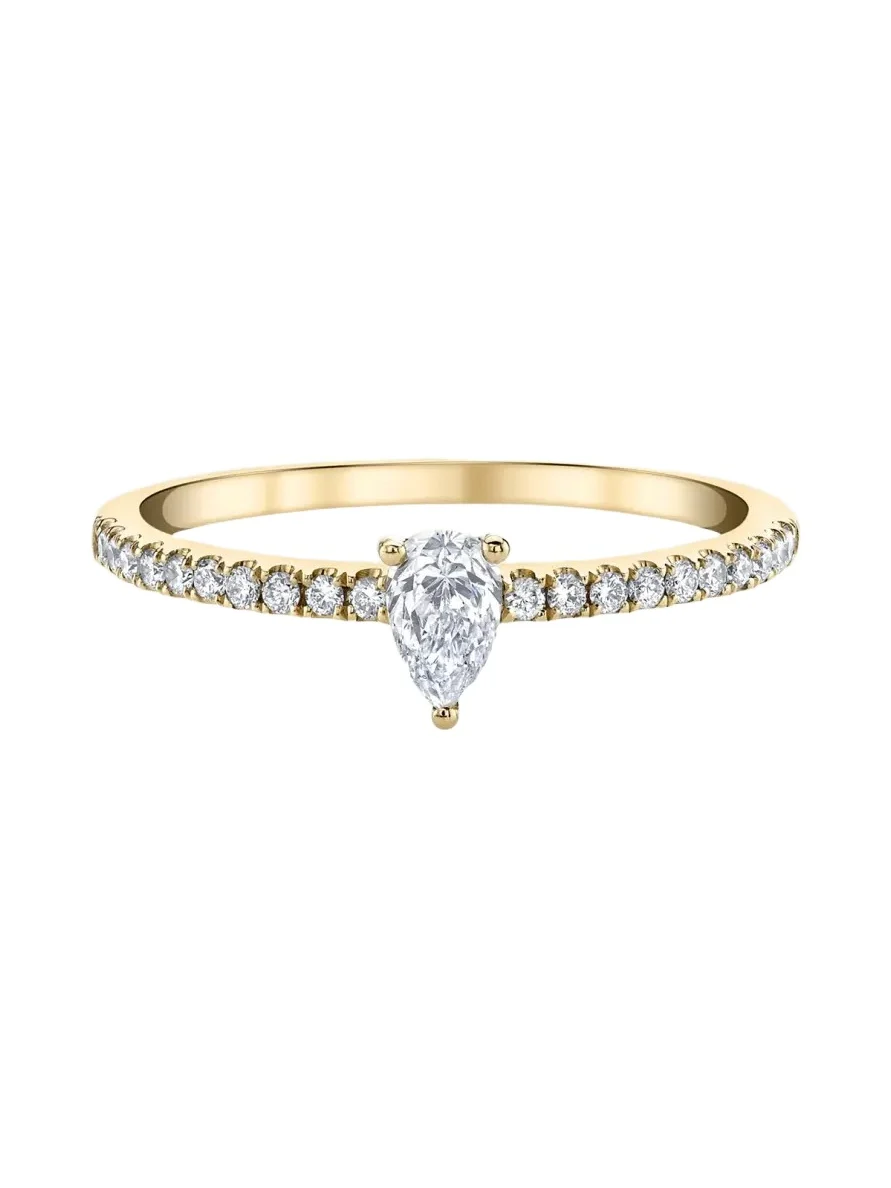 18K Yellow Gold Me/You Pear Shaped Diamond Pave Ring 18K Yellow Gold Me/You Pear Shaped Diamond Pave Ring
