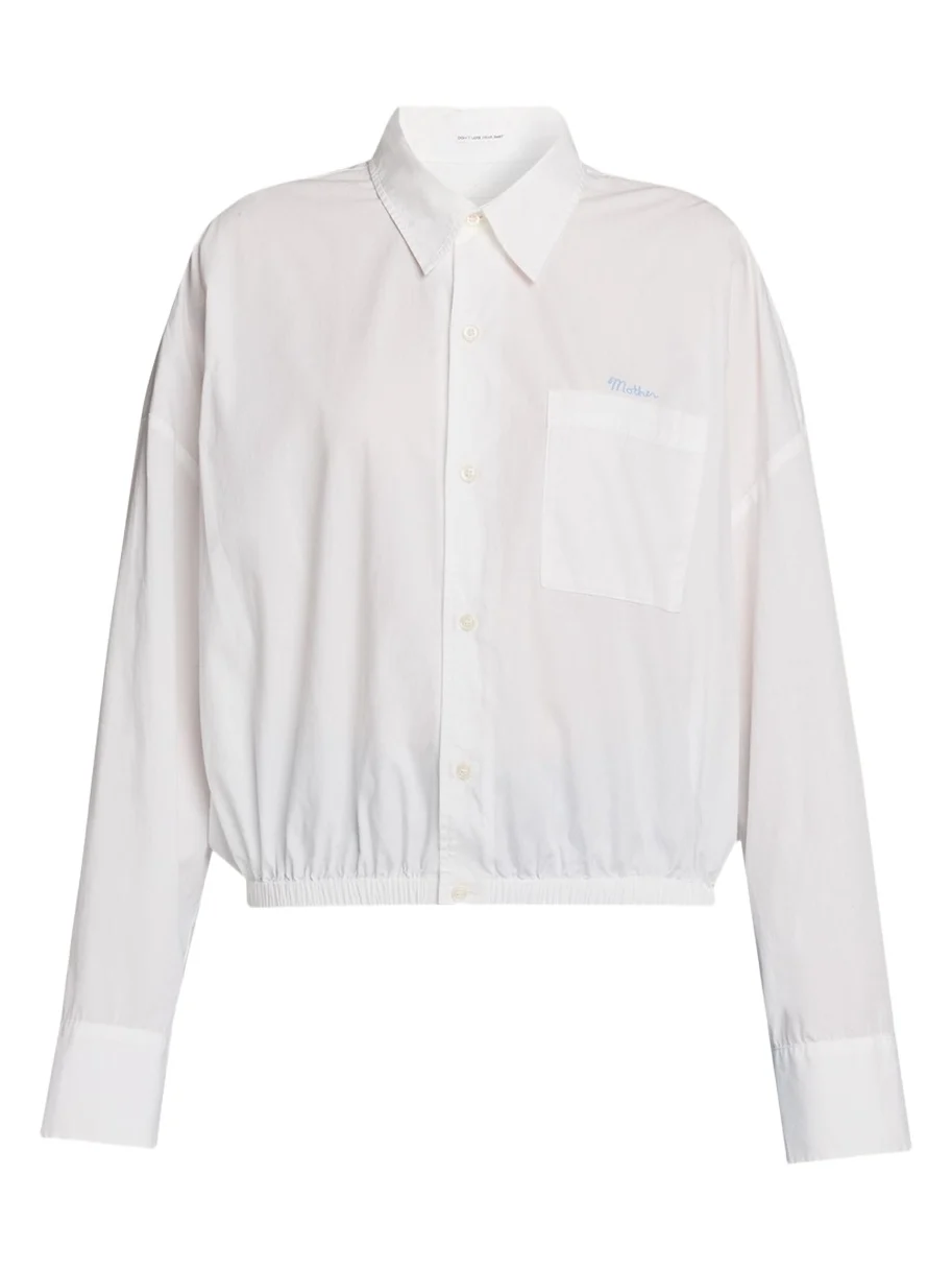 The Scrunchie Frenchie Cropped Button-Front Shirt