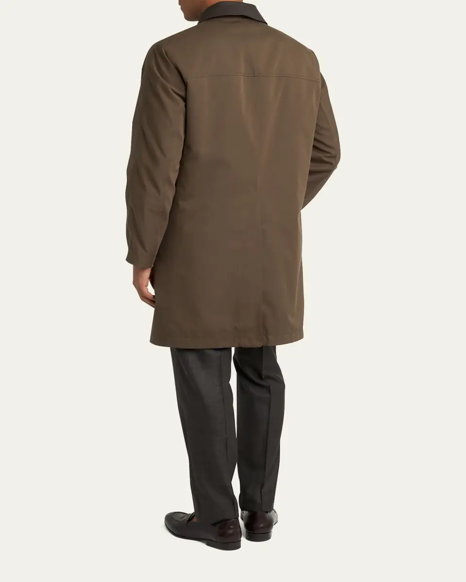Brioni Men's Reversible Cotton and Silk Car Coat | Thumbnail 3