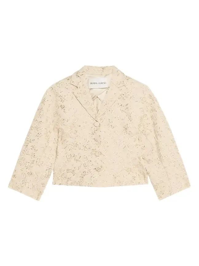 Metallic Floral Jacquard Sculpted Jacket
