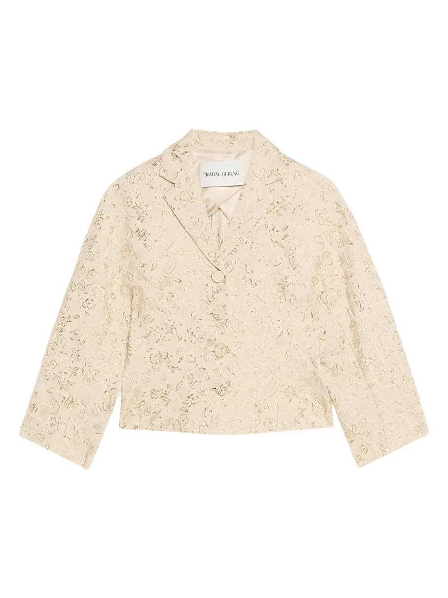 Metallic Floral Jacquard Sculpted Jacket