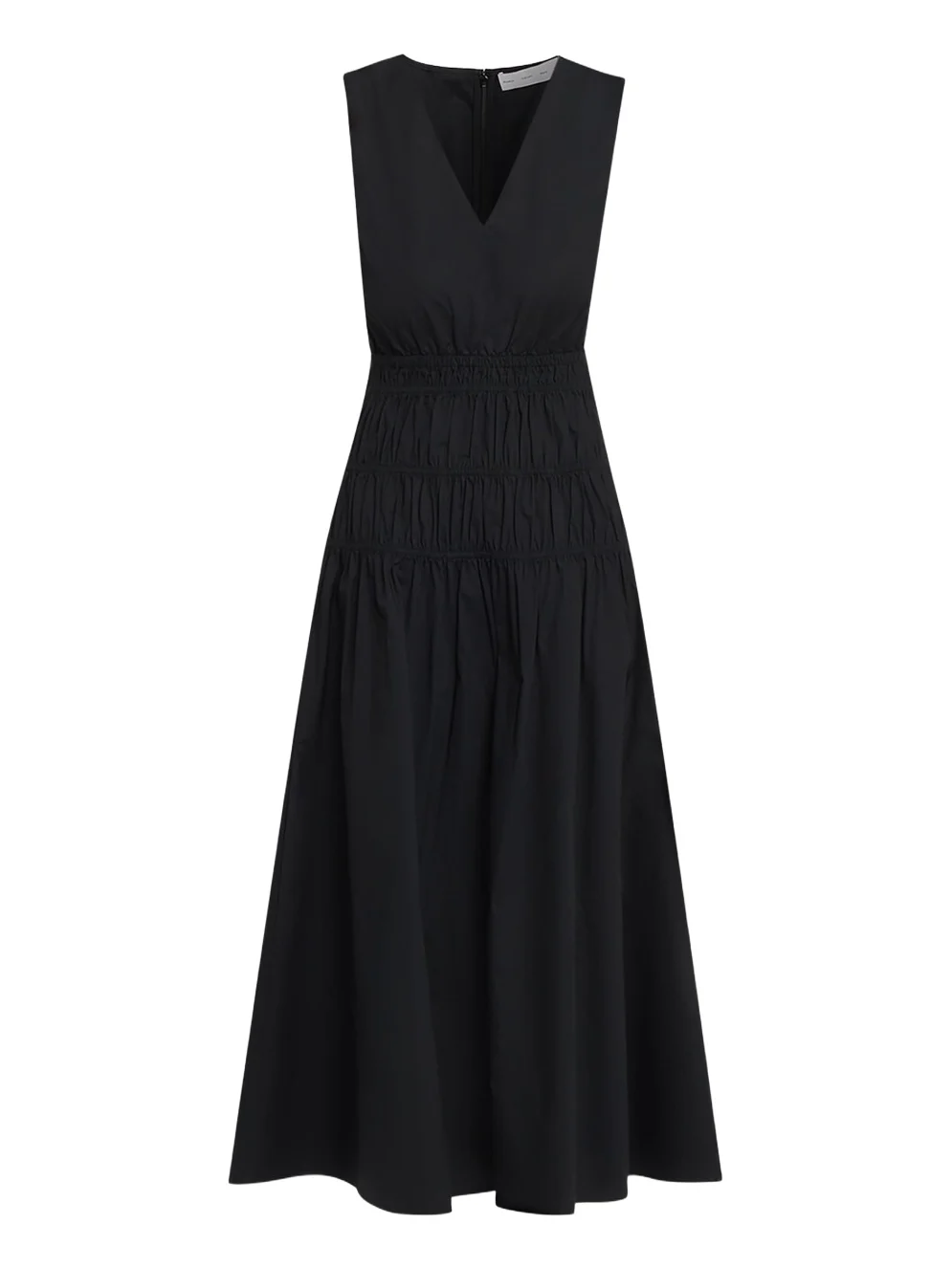 Loren Sleeveless Ruched Waist Cotton Midi Dress Loren Sleeveless Ruched Waist Cotton Midi Dress