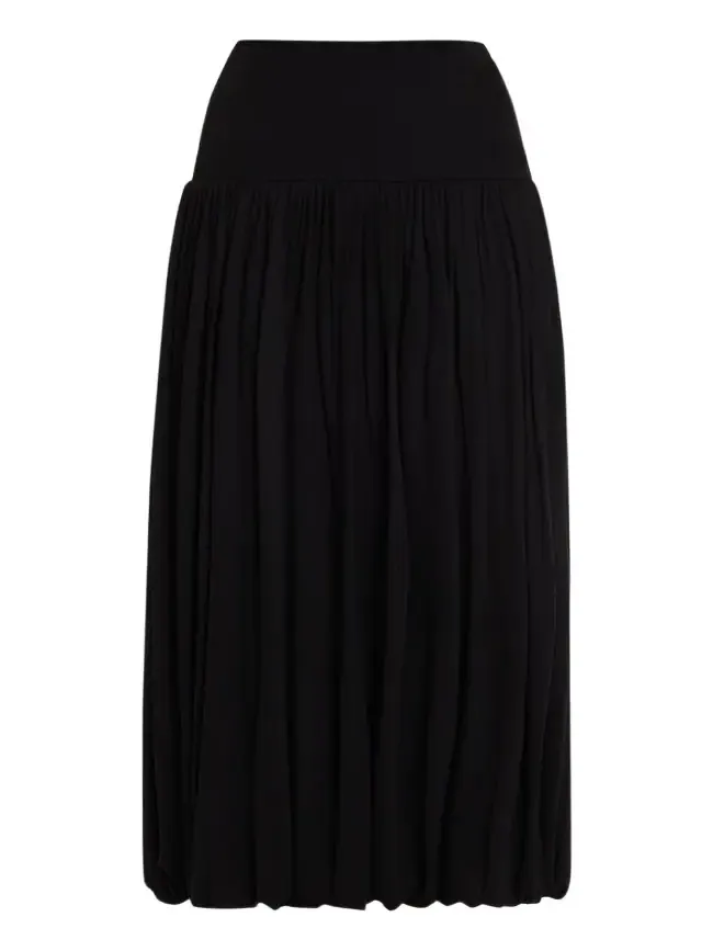 Soft Gathered Bubble-Hem Midi Skirt Soft Gathered Bubble-Hem Midi Skirt