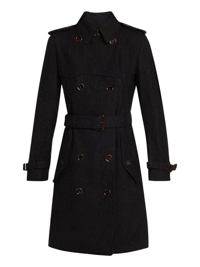 Foxfield Lace Double-Breasted Short Trench Jacket Foxfield Lace Double-Breasted Short Trench Jacket