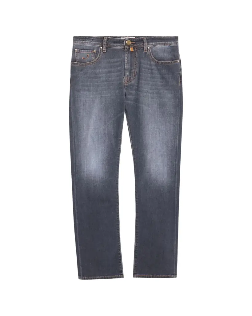Jacob Cohen Men's Slim Straight-Leg Washed Black Denim Jeans | Image 1 Jacob Cohen Men's Slim Straight-Leg Washed Black Denim Jeans | Image 1