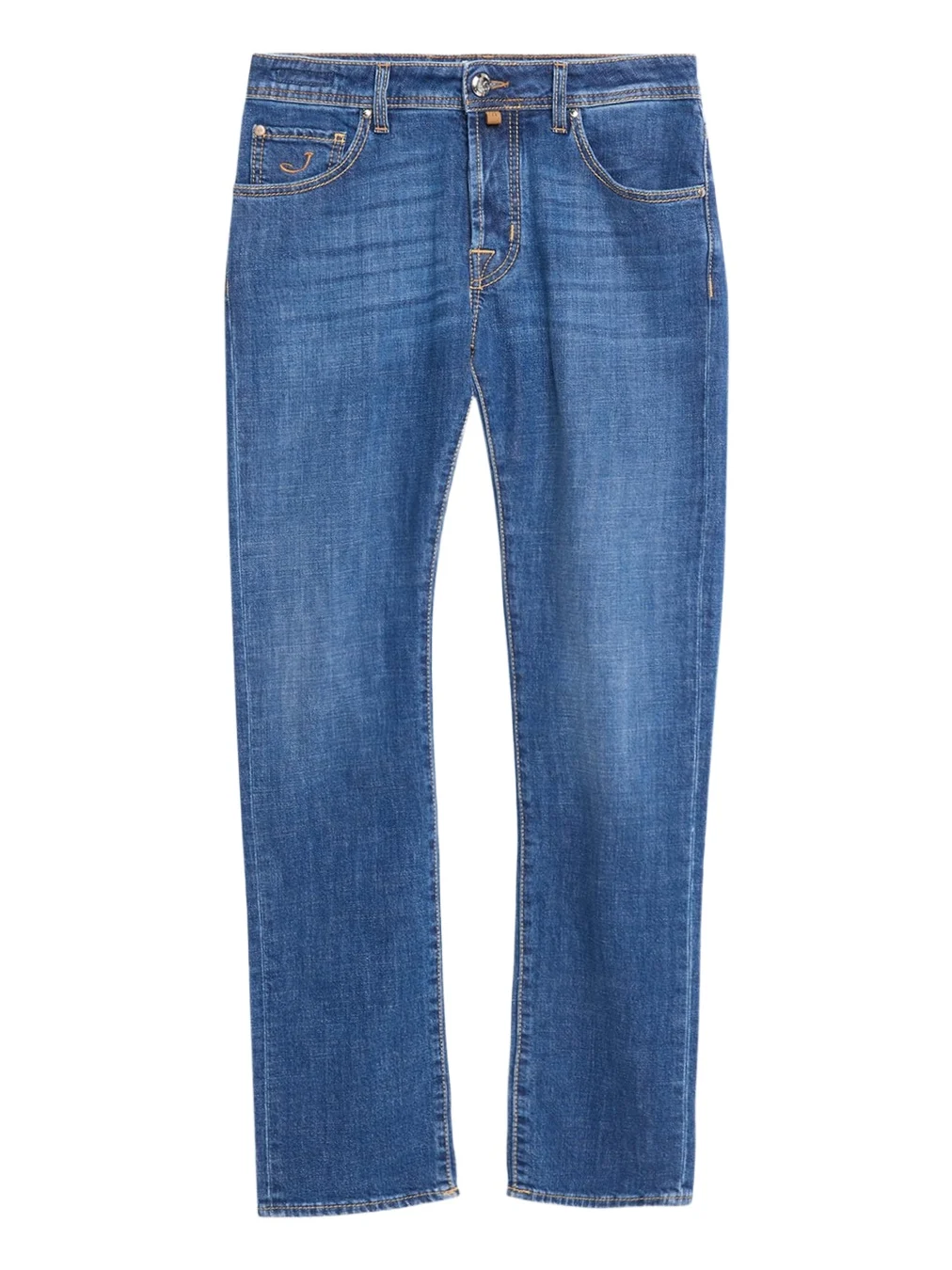 Men's Slim Straight-Leg Medium-Wash Denim Jeans
