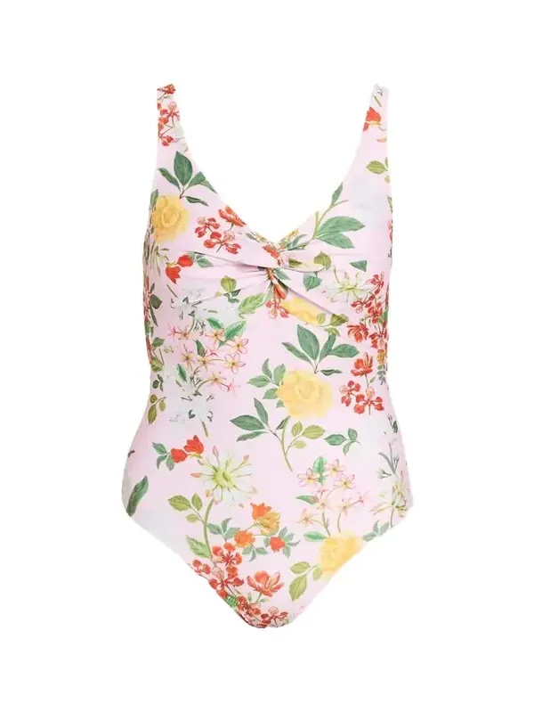 Twisted Drape Floral One-Piece Swimsuit Twisted Drape Floral One-Piece Swimsuit