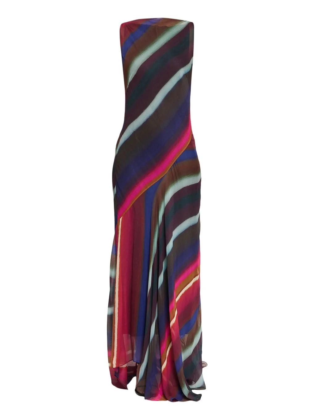 Louie Striped Cowl Low Back Maxi Dress