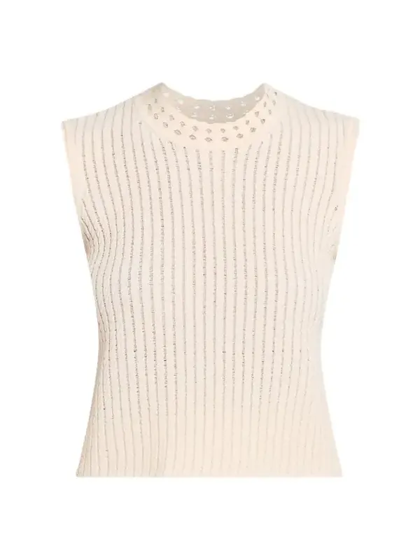 Openwork Cable Knit Sleeveless Sweater Openwork Cable Knit Sleeveless Sweater