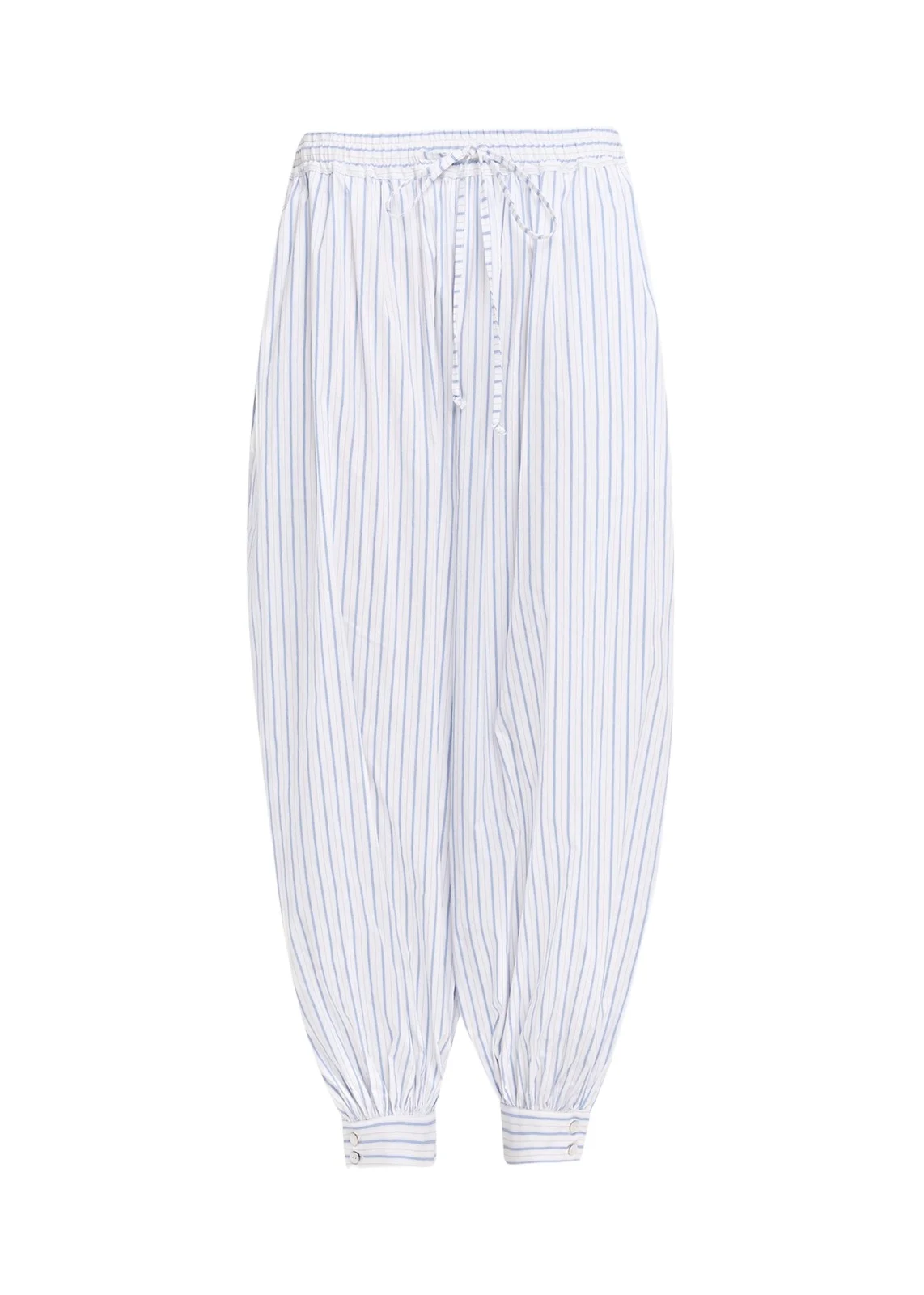 Leo Striped Drawstring Balloon Pants Leo Striped Drawstring Balloon Pants