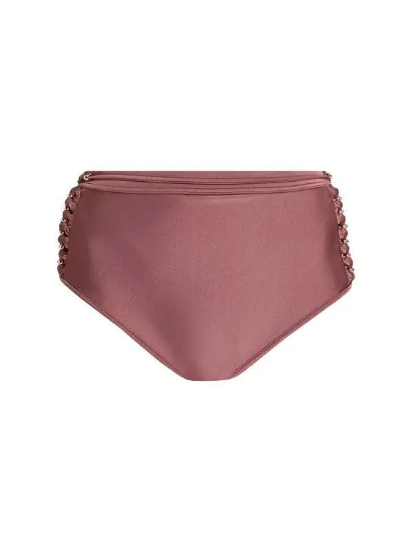 Aster Bead Detail High-Waist Bikini Bottoms