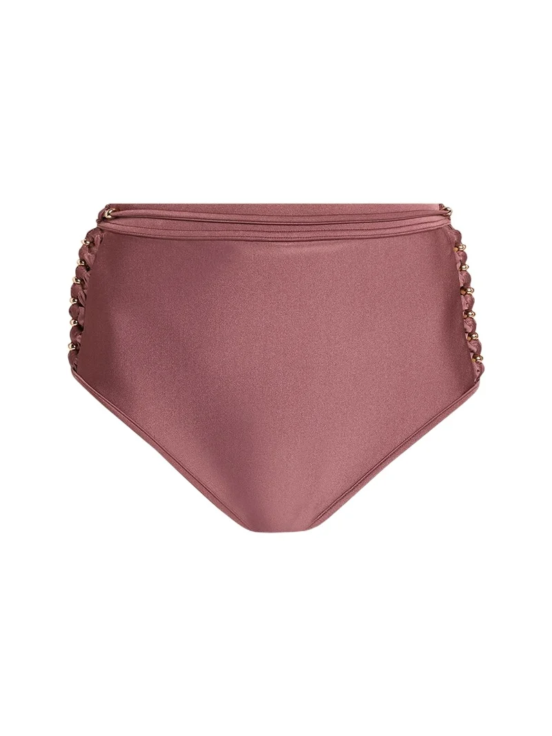 Aster Bead Detail High-Waist Bikini Bottoms Aster Bead Detail High-Waist Bikini Bottoms