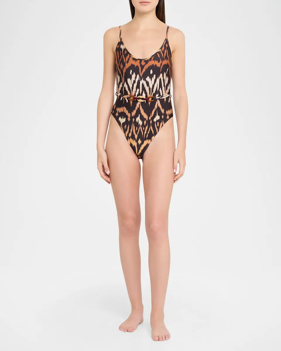 Zimmermann Aster Belted One-Piece Swimsuit | Thumbnail 5