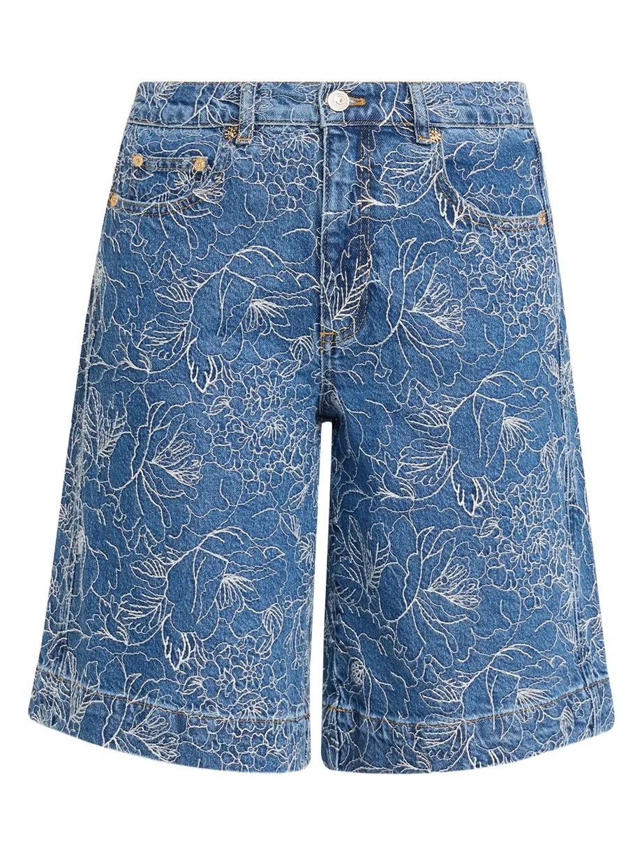 Betsy Garden Doodle Denim Shorts Betsy Garden Doodle Denim Shorts