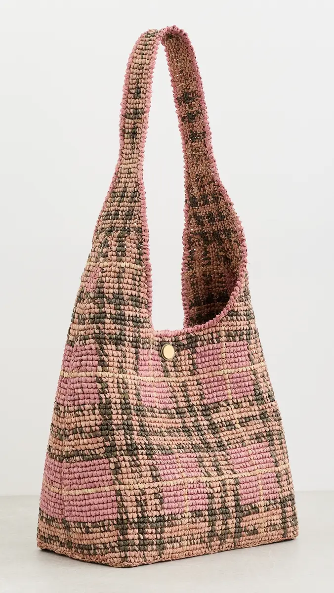 Burberry Margate Hobo Raffia Bag Pink One Size | Thumbnail 4