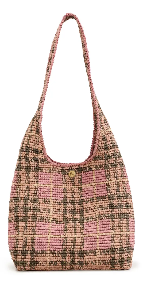 Margate Hobo Raffia Bag Pink One Size