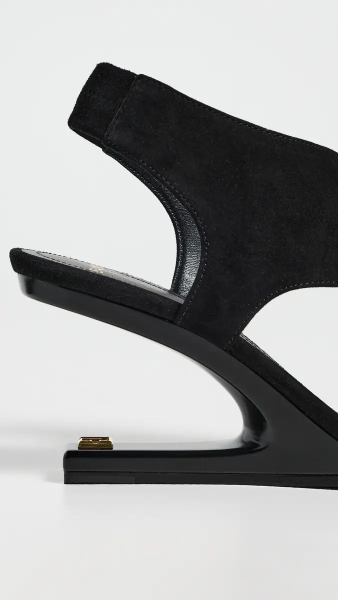 Balmain No Wedge Suede Sandals 0PA Noir | Thumbnail 6 Balmain No Wedge Suede Sandals 0PA Noir | Thumbnail 6