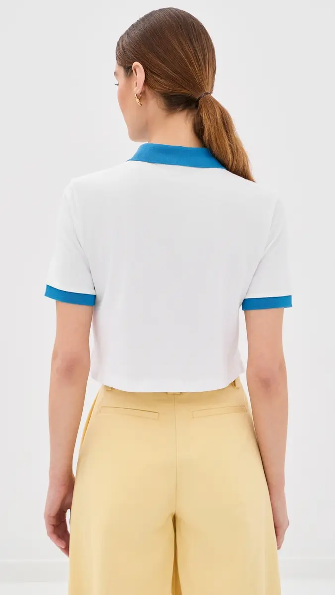Versace Medusa Embroidery Cropped Pique Polo | Thumbnail 3