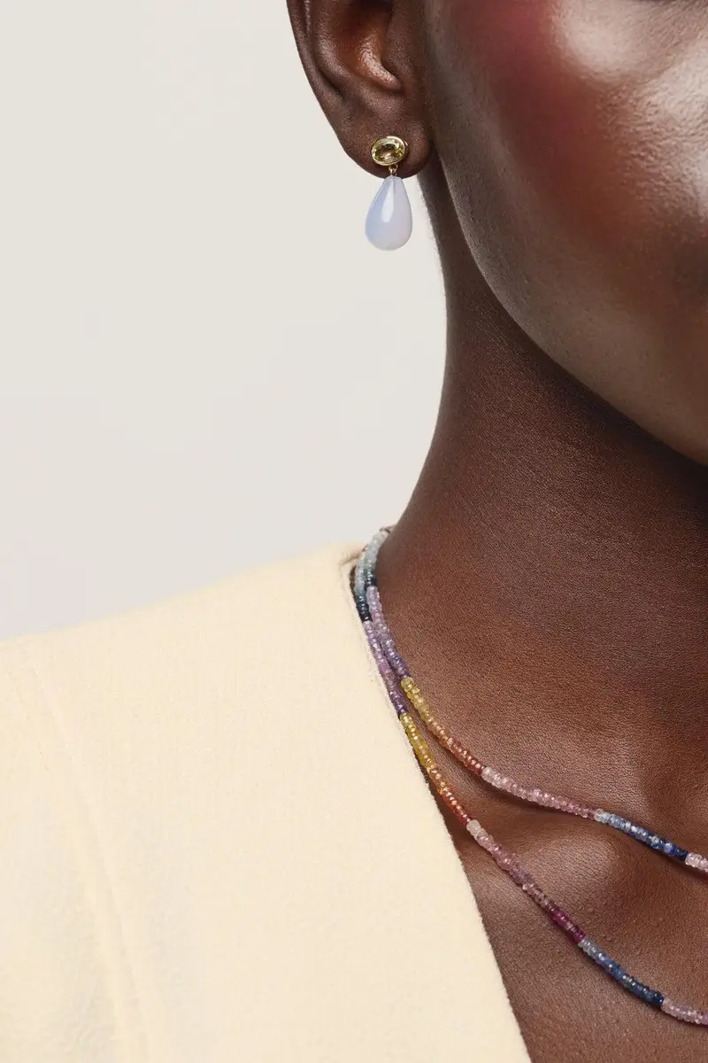 LIZZIE FORTUNATO FINE Shaded Pastel Sapphire Tiny Beaded Necklace | Thumbnail 2