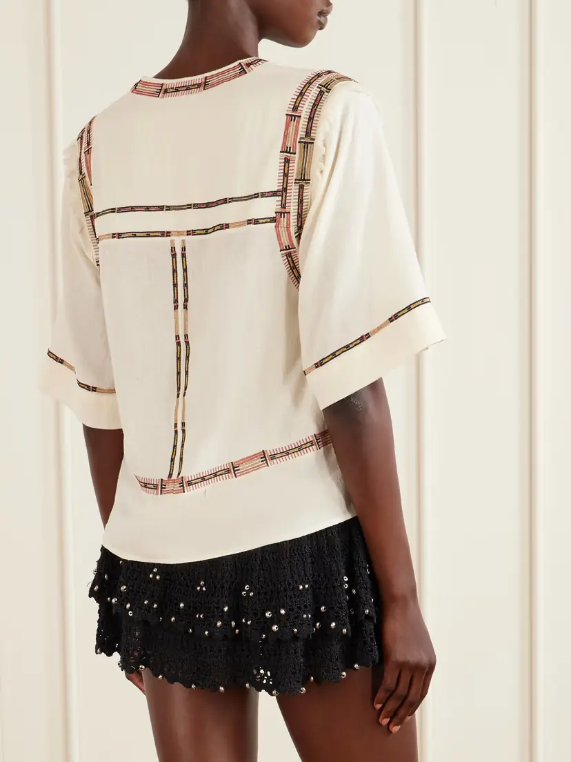 Isabel Marant Fiosa Embroidered Silk Blouse | Thumbnail 4 Isabel Marant Fiosa Embroidered Silk Blouse | Thumbnail 4