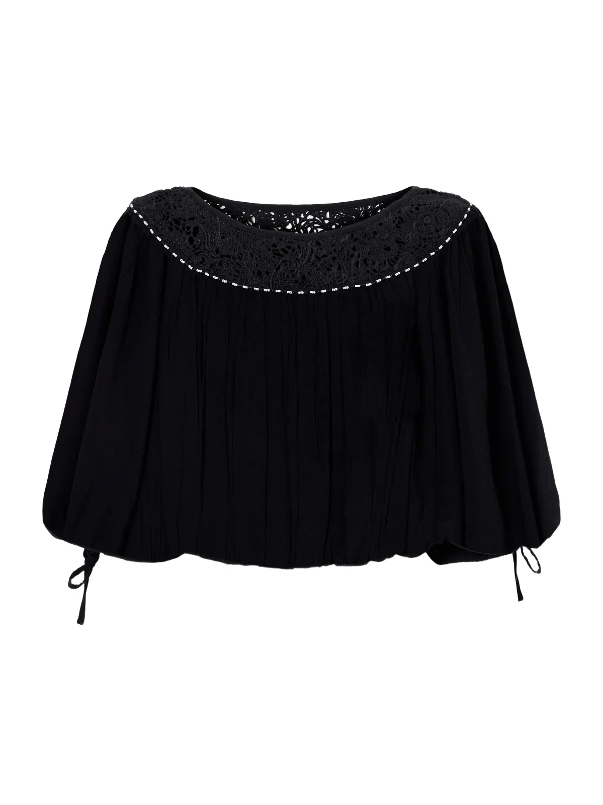 Nelida Lace-trimmed Silk-gauze Blouse