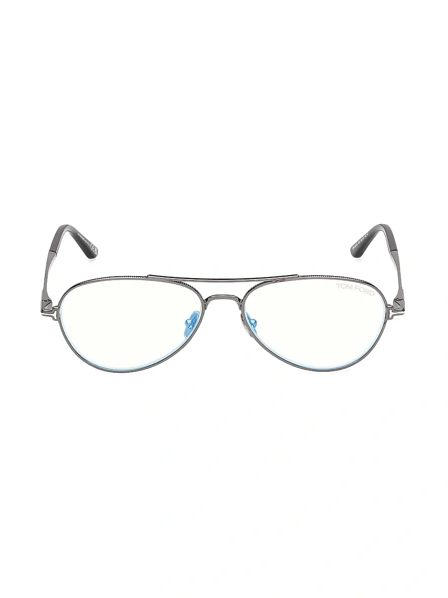 Tom Ford Women's 56MM Blue Block Aviator Glasses | Thumbnail 2