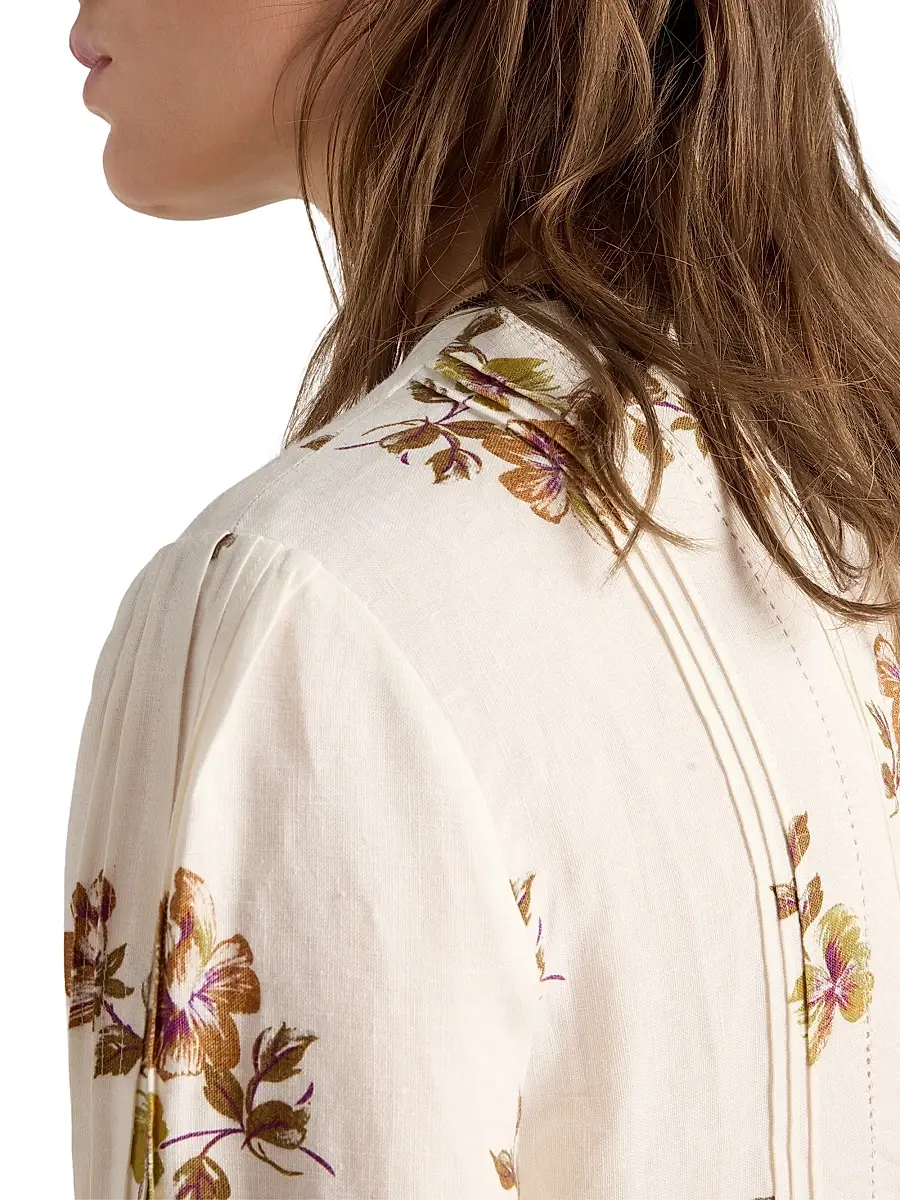Prada Women's Long Printed Linen Dress | Thumbnail 6 Prada Women's Long Printed Linen Dress | Thumbnail 6