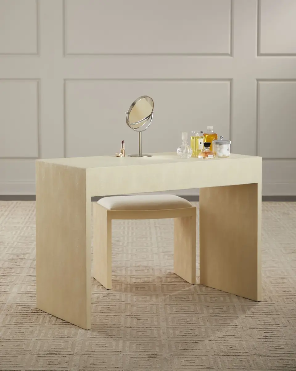 AERIN Faux Shagreen Vanity Table and Stool | Thumbnail 3