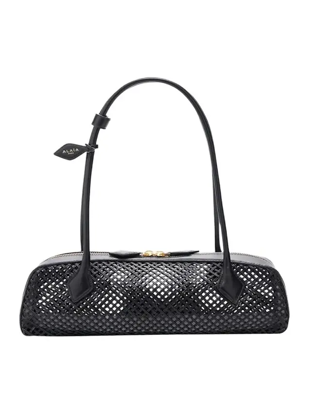 Le Teckel Medium Leather Net Shoulder Bag
