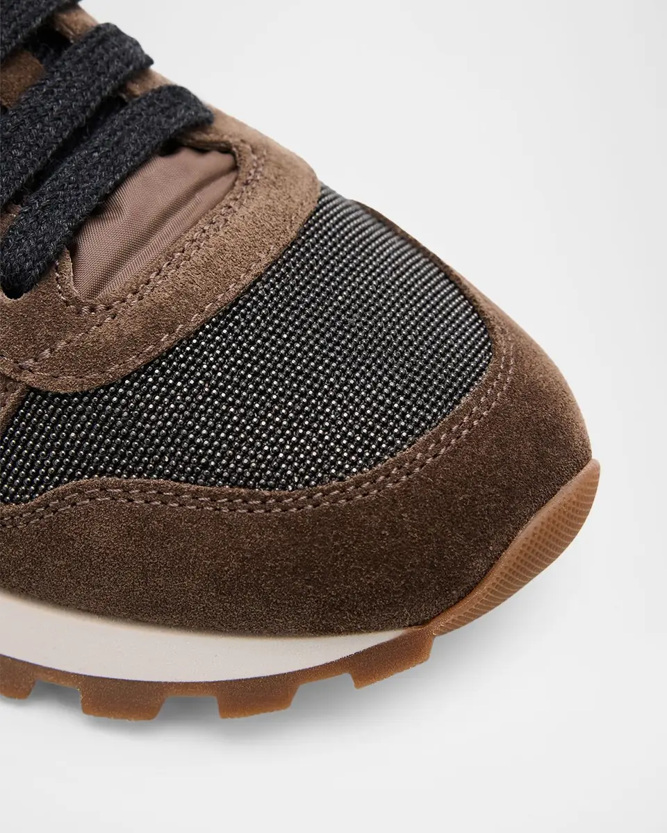 Brunello Cucinelli Monili Mixed Media Runner Sneakers | Thumbnail 2