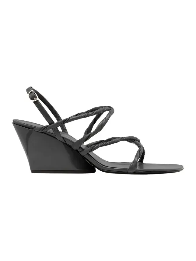 80mm Twist Slant Leather Sandals