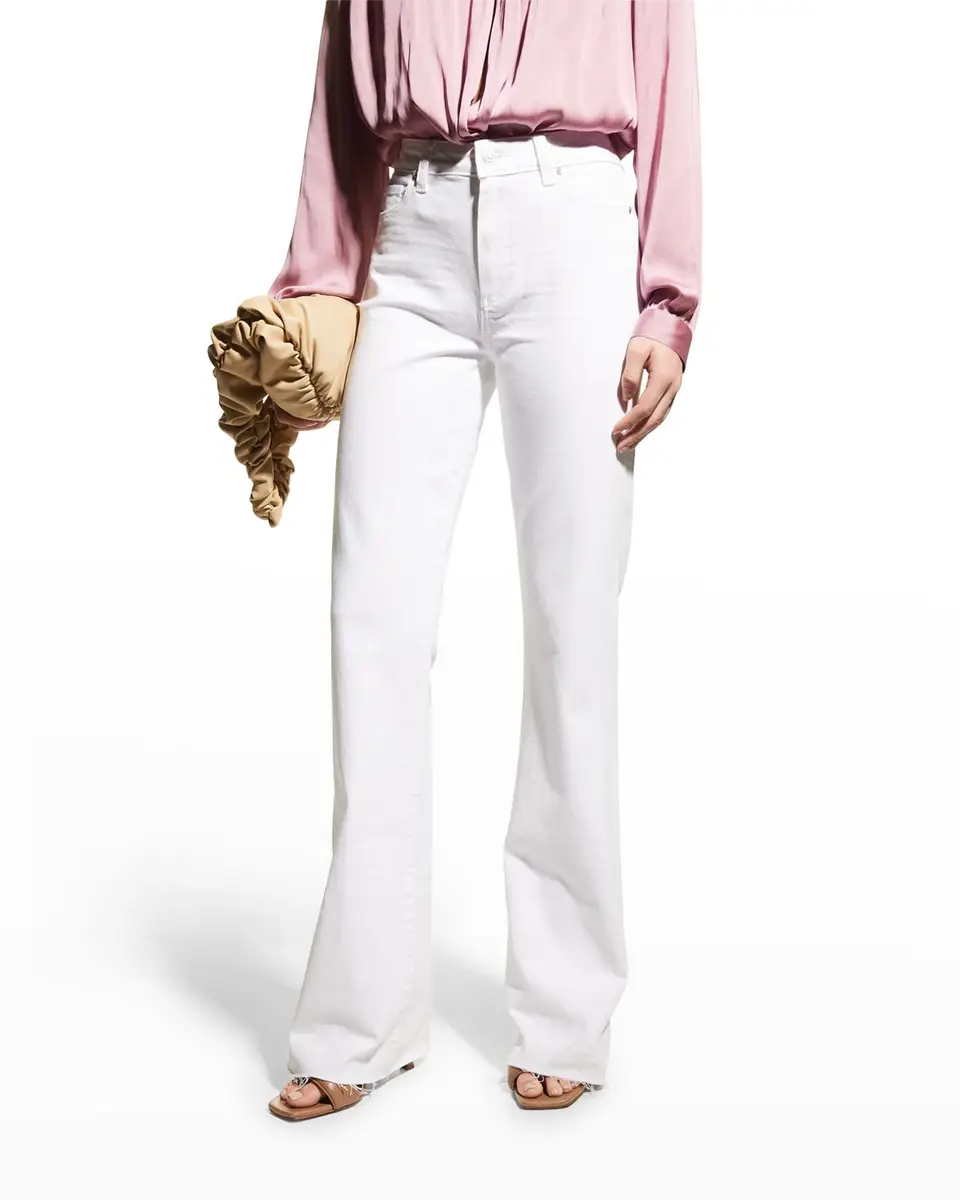 PAIGE Laurel Canyon High-Rise Jeans w/ Raw Hem | Image 1 PAIGE Laurel Canyon High-Rise Jeans w/ Raw Hem | Image 1