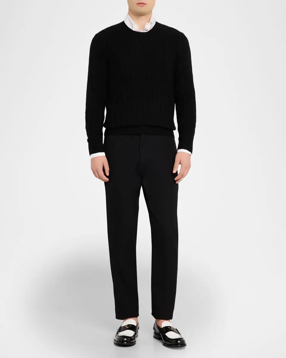 Polo Ralph Lauren Men's The Iconic Cashmere Cable-Knit Crewneck Sweater | Thumbnail 2