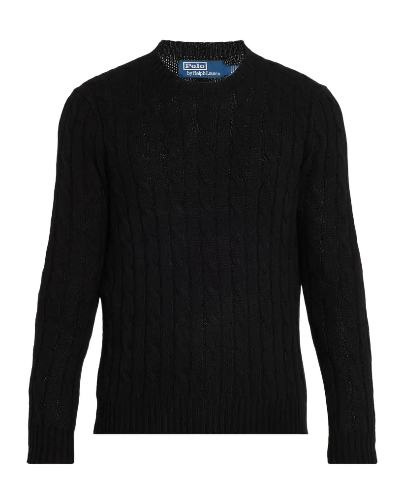 Polo Ralph Lauren Men's The Iconic Cashmere Cable-Knit Crewneck Sweater