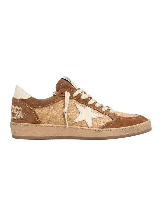 Ball Star Raffia and Suede Low-Top Sneakers Ball Star Raffia and Suede Low-Top Sneakers