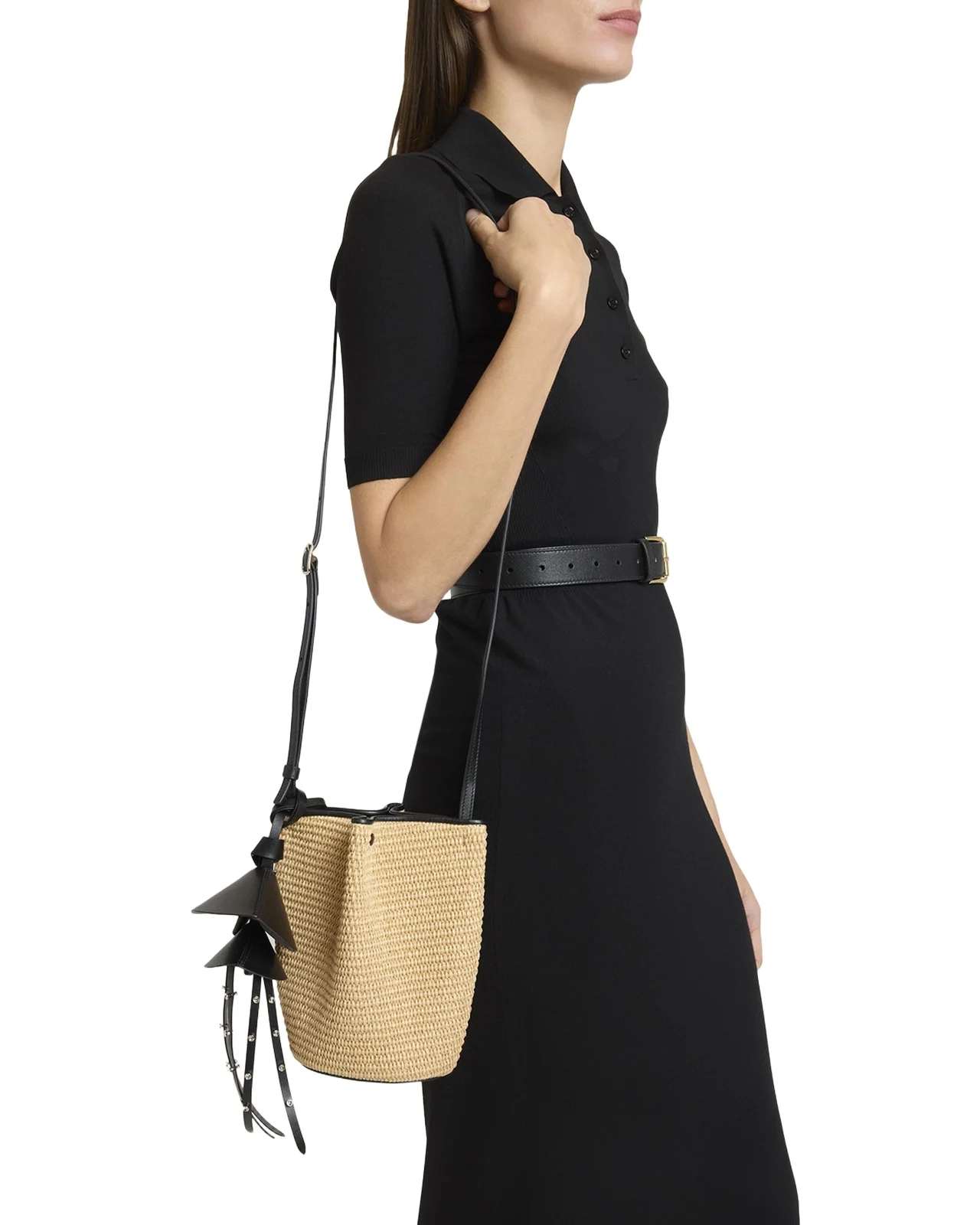Snap Nano Raffia Bucket Bag Snap Nano Raffia Bucket Bag