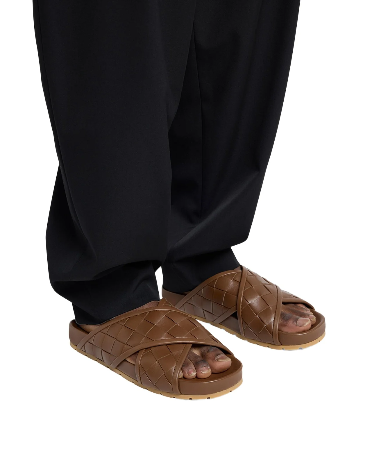 Men's Tarik Intrecciato Leather Crisscross Sandals Men's Tarik Intrecciato Leather Crisscross Sandals