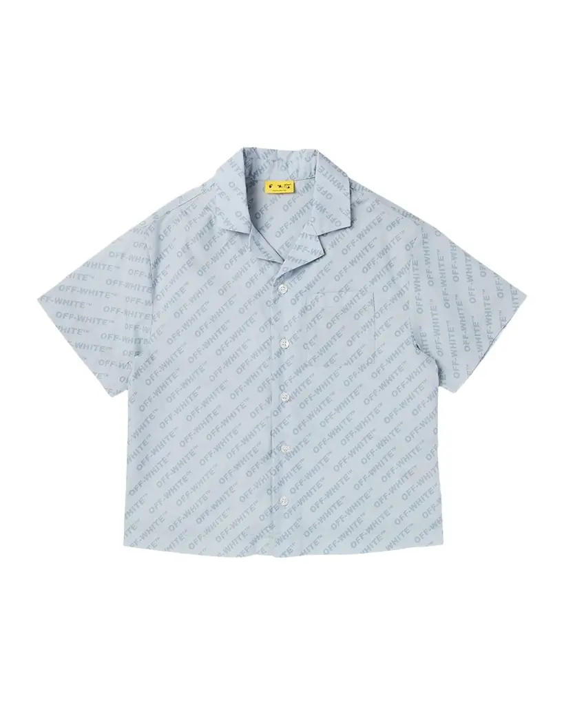 Off-White Boy 's Logo AOP Bowling Shirt, Size 4-12 | Image 1 Off-White Boy 's Logo AOP Bowling Shirt, Size 4-12 | Image 1